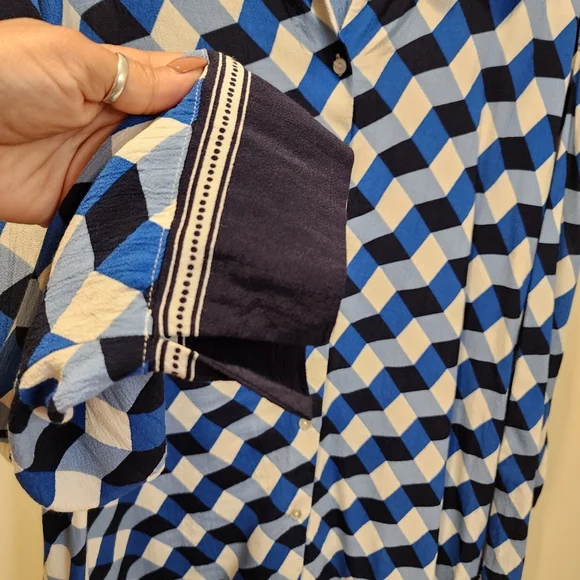 H&M Vibrant Geometric Button-Up Oversized  Shirt Size M - Picture 10 of 14
